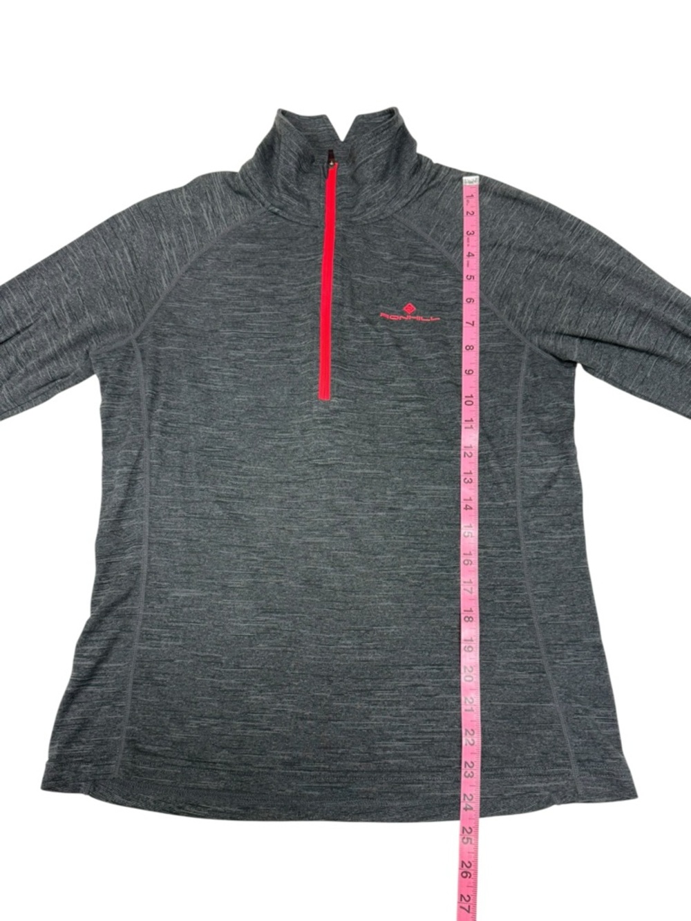 Ronhill Stride Thermal Long Sleeve Running Top Charcoal Marl/Hot Pink - Size Med - Picture 10 of 12